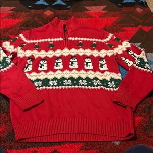 Festive Red Snowman Sweater
